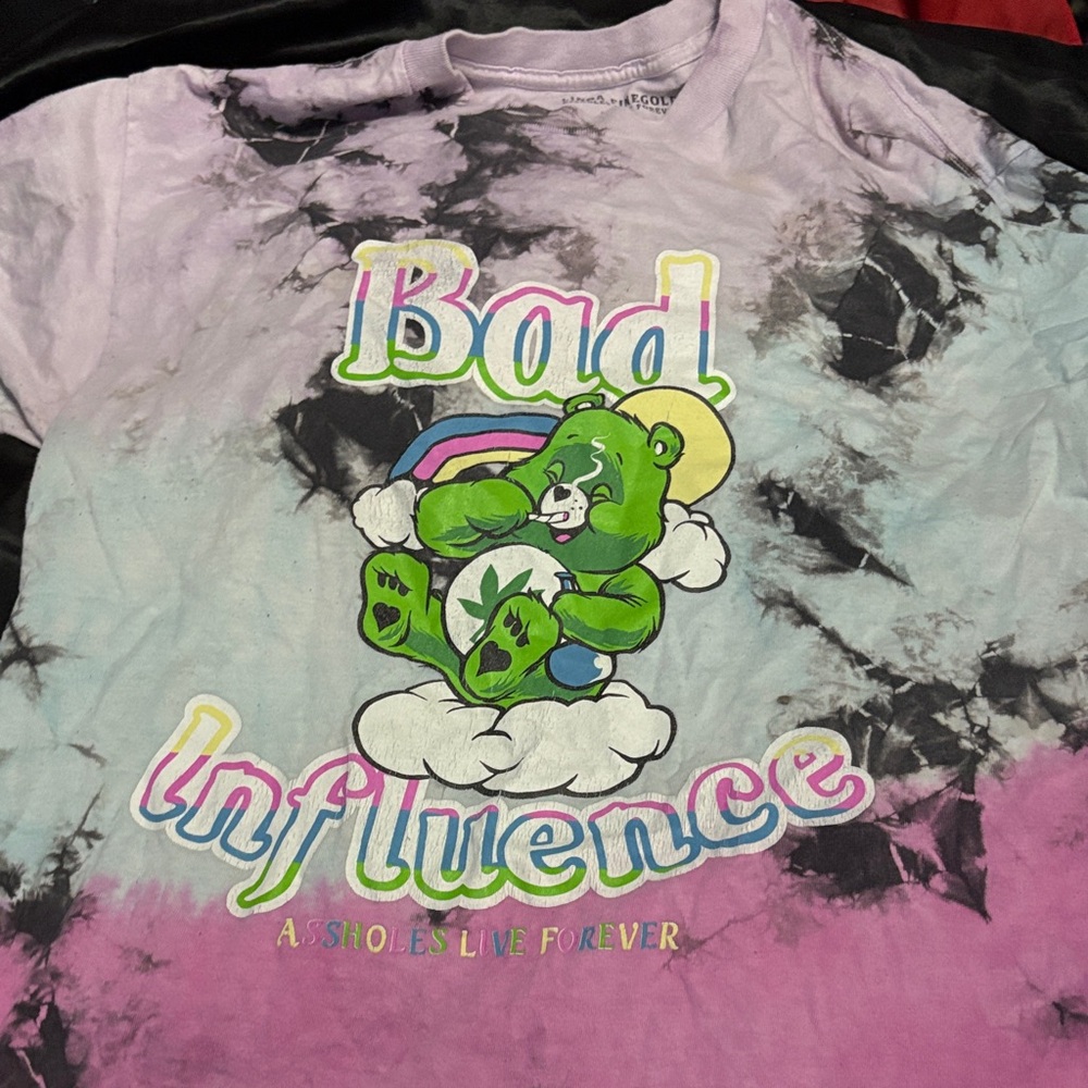 Tie-Dye Graphic Tee - Purple and Black